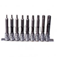 Werkzeug 1/2" Bit-Stecknuss-Satz für TX-Schrauben, lang, 9-tlg., T20-T60