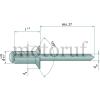 Werkzeug Befestigungsartikel Blindnieten Standard-Blindniet ALFO® Senkkopf, offen  <br>  Niethülse: Aluminium  <br>  Nietdorn: Stahl  <br>  DIN EN ISO 15978