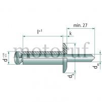 Werkzeug VE 250 Flachkopf-Spreizblindniete 4,8x35