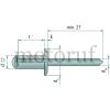 Werkzeug Befestigungsartikel Blindnieten Standard-Blindniet ALFO® Flachkopf, offen  <br>  Niethülse: Aluminium	  <br>  Nietdorn: Stahl  <br>  DIN EN ISO 15977