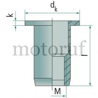 Werkzeug VE 500 Flachkopf-Mehrbereichs-Blindnietmutter M6-60