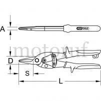 Landtechnik Hebel-Blechdurchgangsschere, gerader Schnitt, 250mm