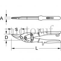 Werkzeug Hebel-Blechdurchgangsschere, linksschneidend, 240mm