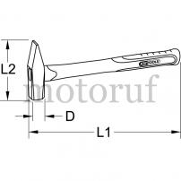 Werkzeug Schlosserhammer mit Fiberglasstiel