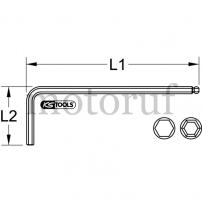 Werkzeug CLASSIC Kugelkopf-Innensechskant-Winkelstiftschlüssel, lang, 1,3mm