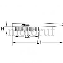 Werkzeug Stahl-Handdrahtbürste 3-reihig, 290mm