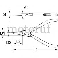 Werkzeug CLASSIC Seegeringzange für Außensicherungsringe, 130mm