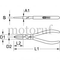 Werkzeug CLASSIC Seegeringzange für Innensicherungsringe, 130mm