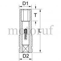 Werkzeug 1/2" Alu-Felgen Kraft-Stecknuss, lang, 19mm