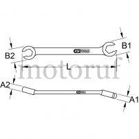 Werkzeug CHROMEplus® Offener Doppel-Ringschlüssel, abgewinkelt, 6x8mm