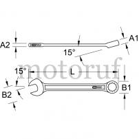 Werkzeug Ringmaulschlüssel, gekröpft, 6mm