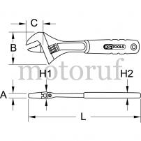 Werkzeug CLASSIC Rollgabelschlüssel mit 2-Komponenten-Griff, verstellbar, 23mm