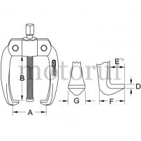 Werkzeug Universal-Abzieher 2-armig, 10-60mm