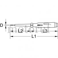 Werkzeug Isolierter Spannungsprüfer 150-250 V, 145mm