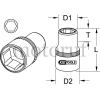 Werkzeug KS TOOLS Steckschlüssel und Zubehör 1/2" Zubehör für Steckschlüssel 1/2" Sechskant-Stecknüsse, SUPERLOCK, matt satiniert, verchromt, 38 mm lang