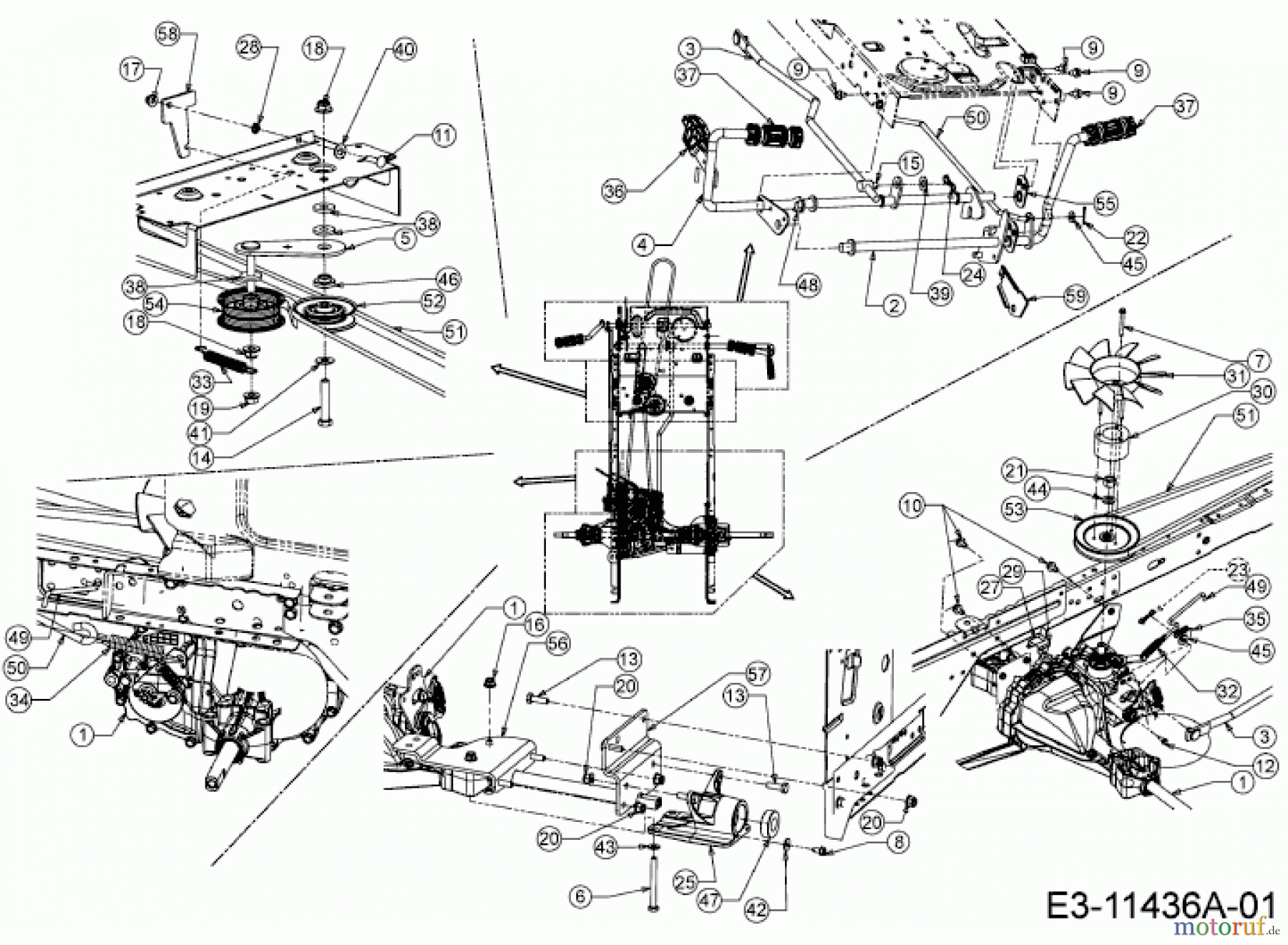  MTD Rasentraktoren LUXURY L EDITION 13AT71KN615  (2020) HYDROSTAT, KEILRIEMEN, PEDALE, BREMSSTANGE, HINTERACHSHALTER