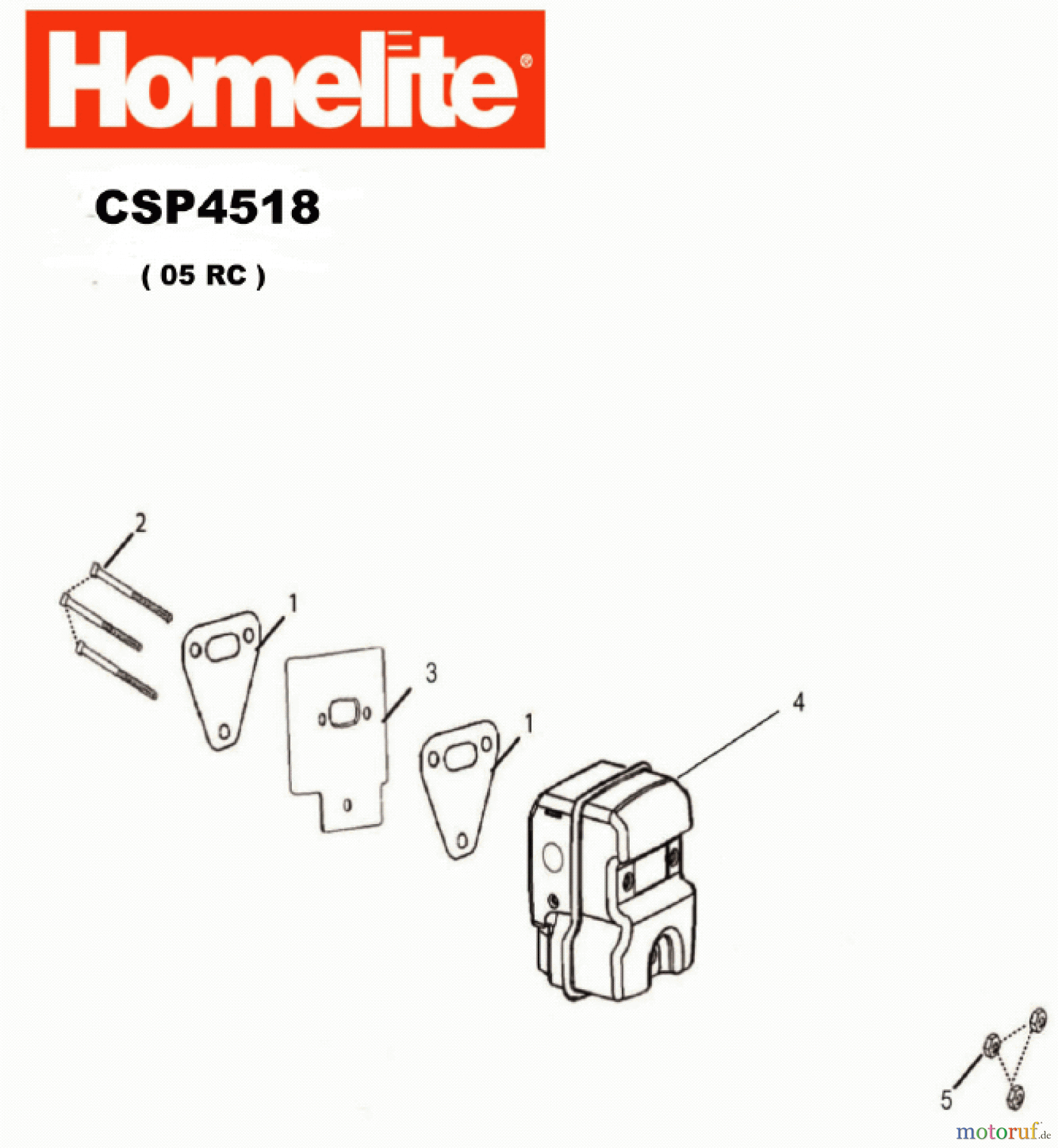  Homelite Motorsägen Benzin CSP4518 Auspuff