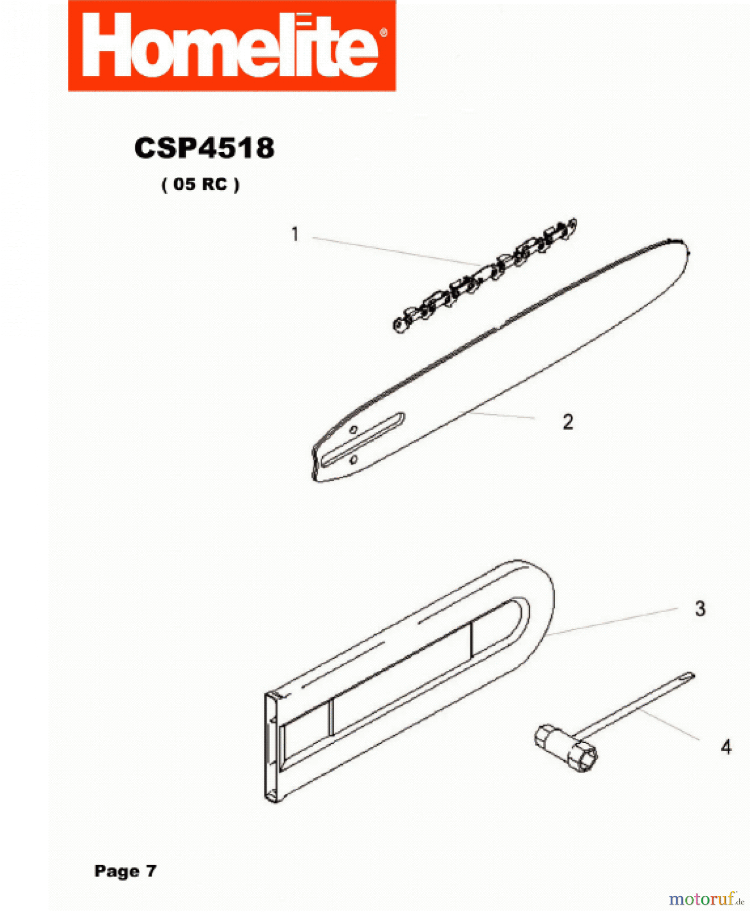  Homelite Motorsägen Benzin CSP4518 Schwert, Kette
