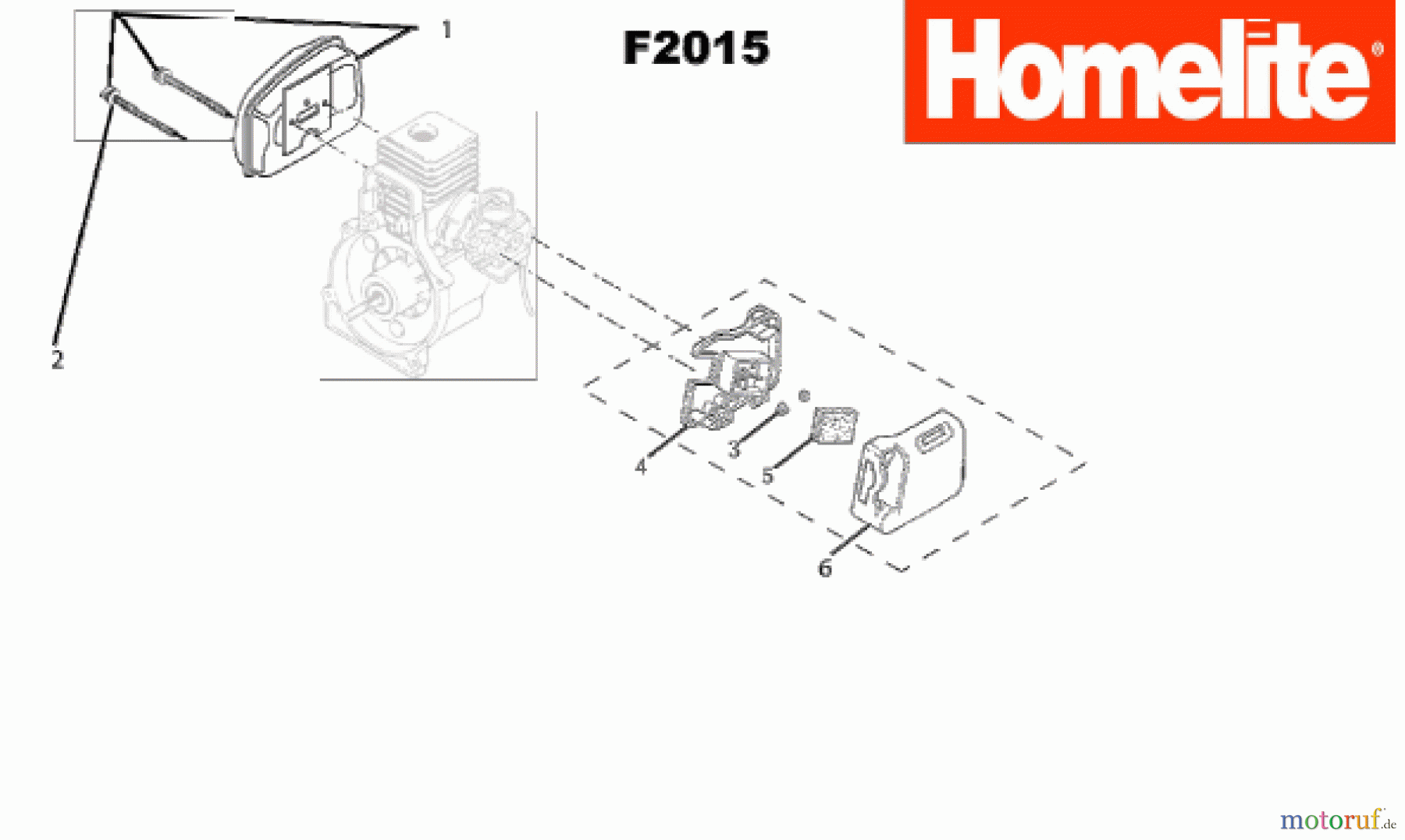  Homelite Trimmer Benzin F2015 Auspuff