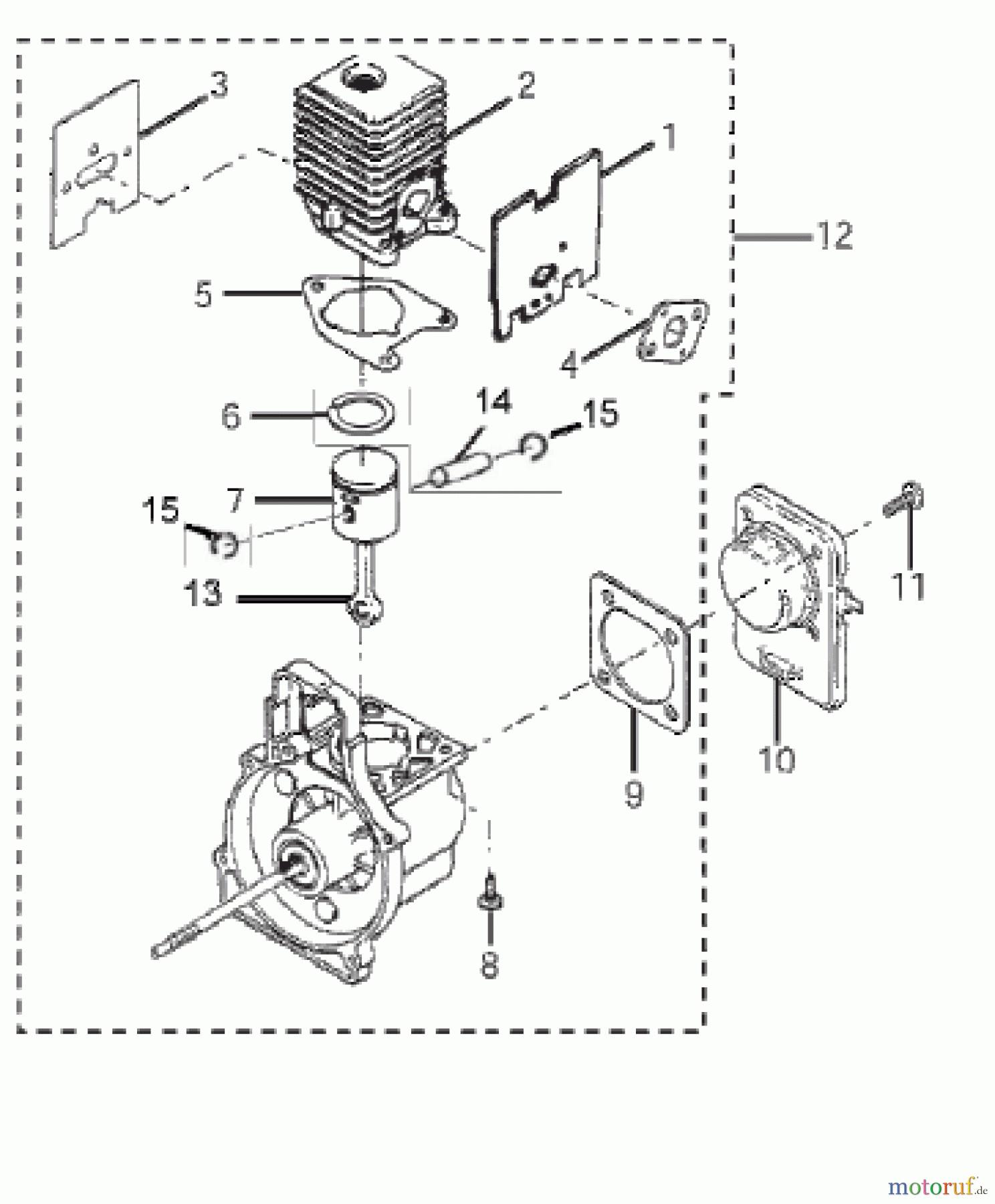  Homelite Trimmer Benzin F2020 (Baujahr 2004-2010) Zylinder, Kolben