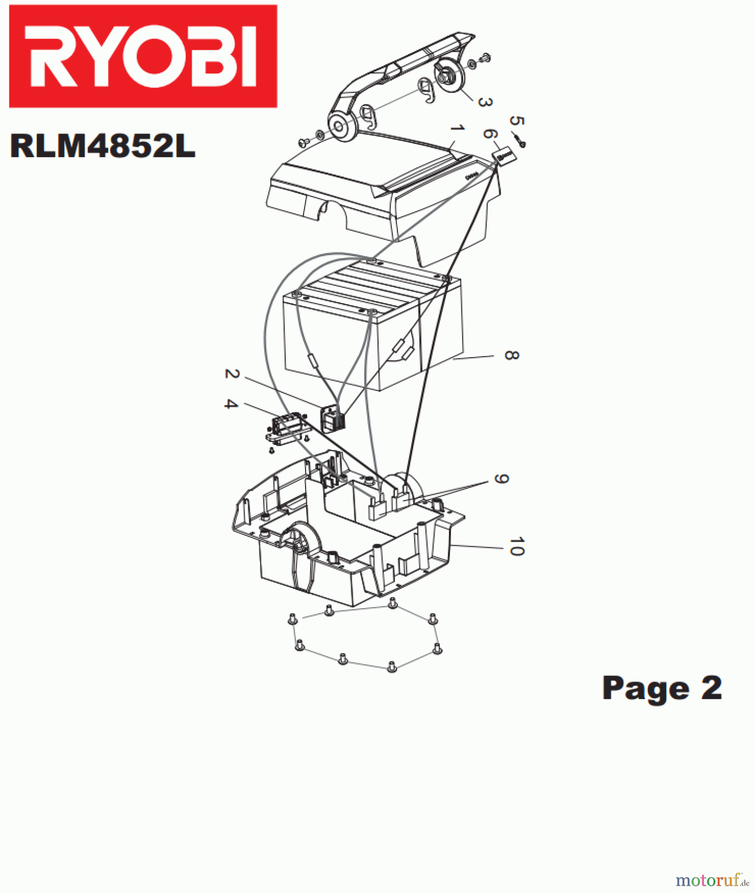  Ryobi Rasenmäher Akku RLM4852L Seite 2