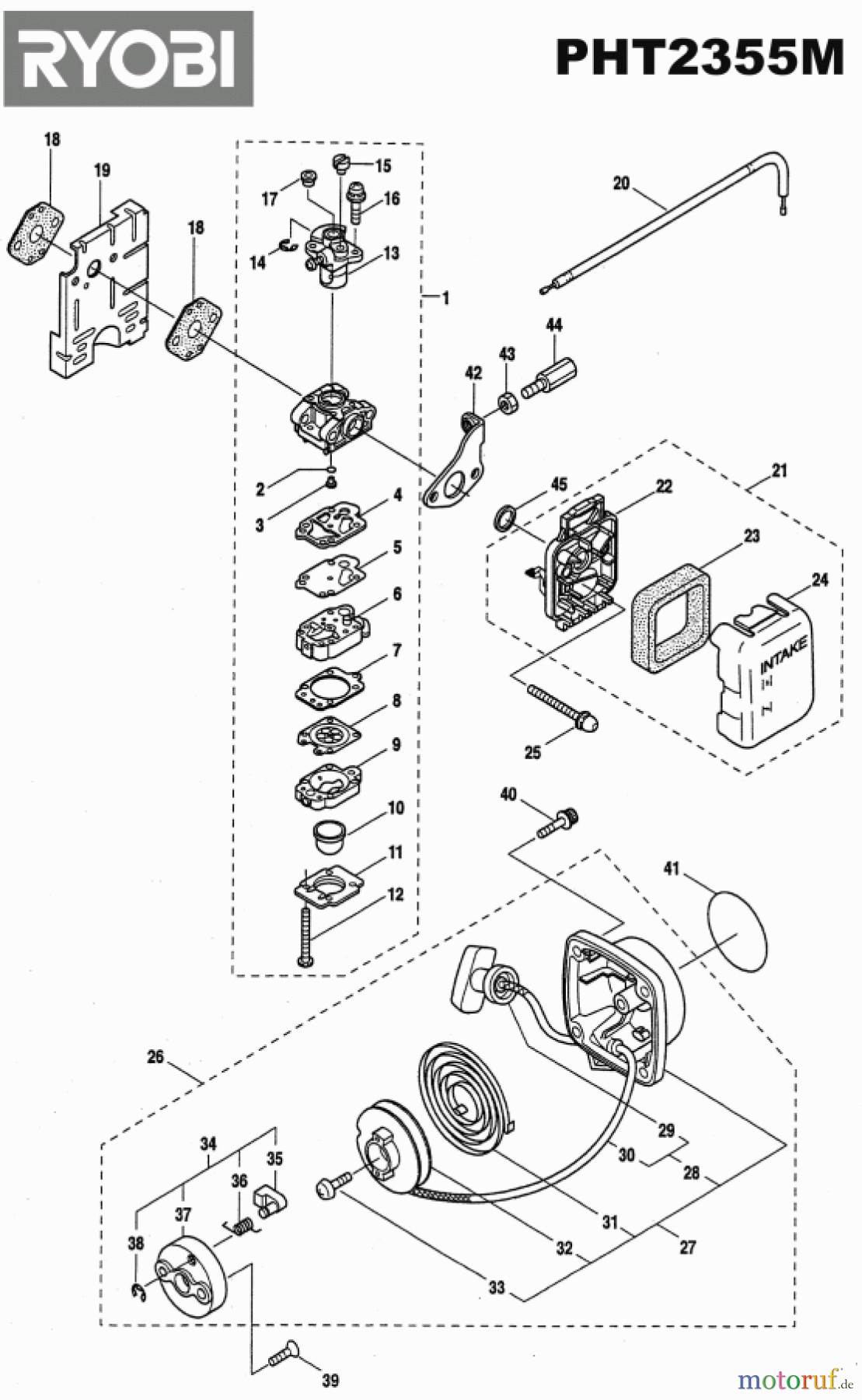  Ryobi Heckenscheren Elektro PHT2355M Motor Teil 2