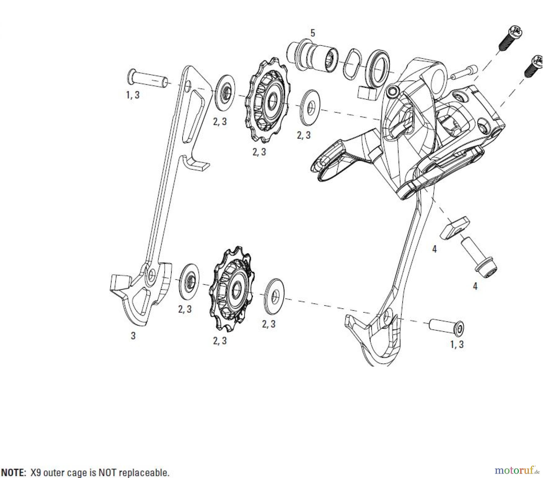  Sram Sram SRAM X9 / X7 - REAR DERAILLEUR 3x9 (2010)