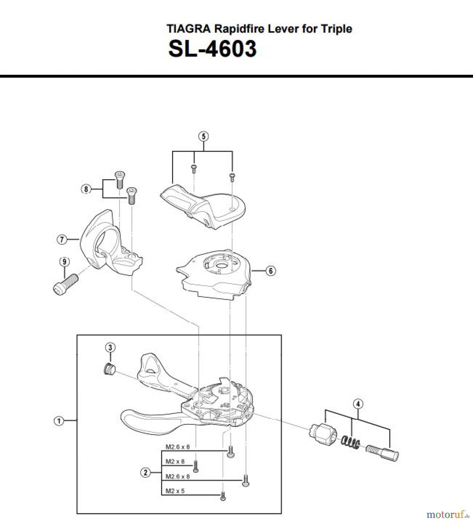  Shimano SL Shift Lever - Schalthebel SL-4603 TIAGRA Rapidfire Lever for Triple