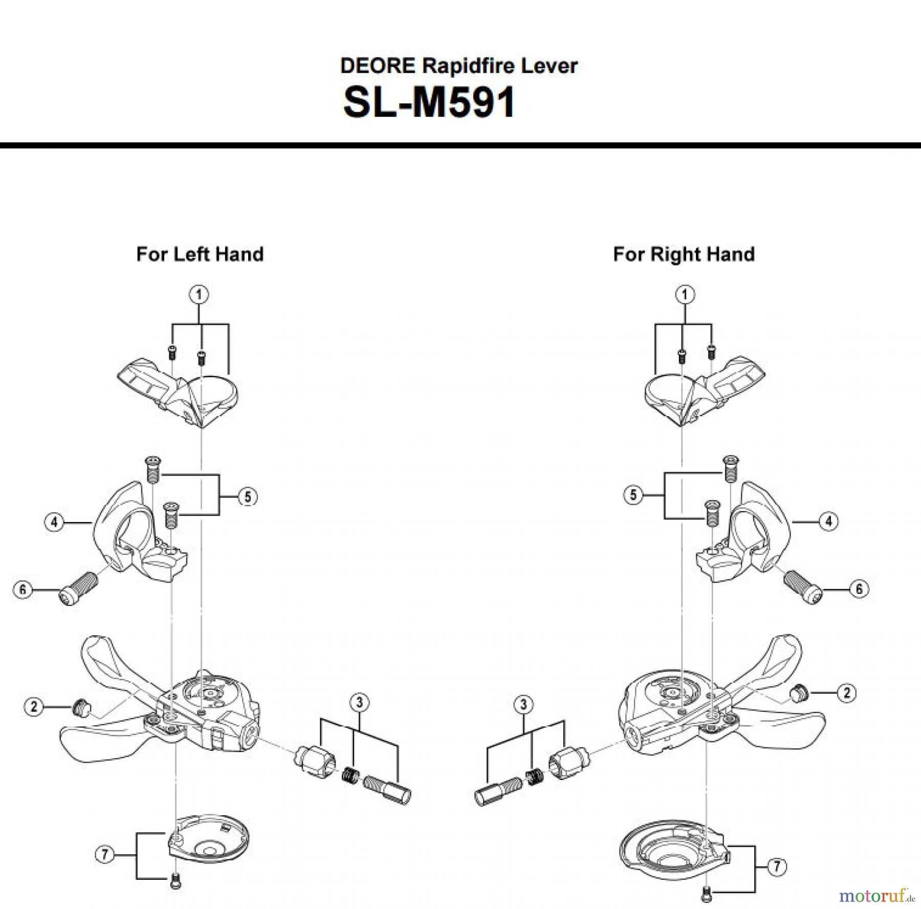  Shimano SL Shift Lever - Schalthebel SL-M591 DEORE Rapidfire Lever