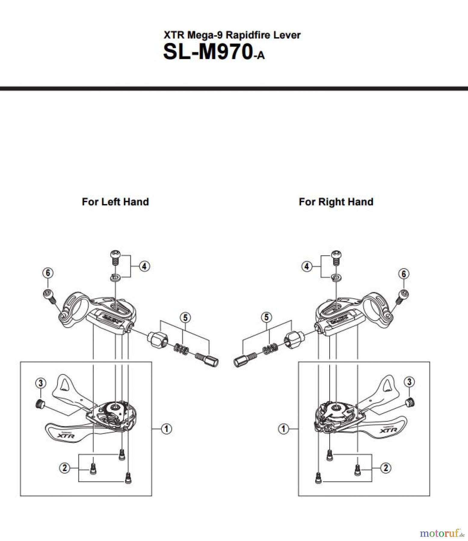  Shimano SL Shift Lever - Schalthebel SL-M970-A -2777 XTR Mega-9 Rapidfire Lever 