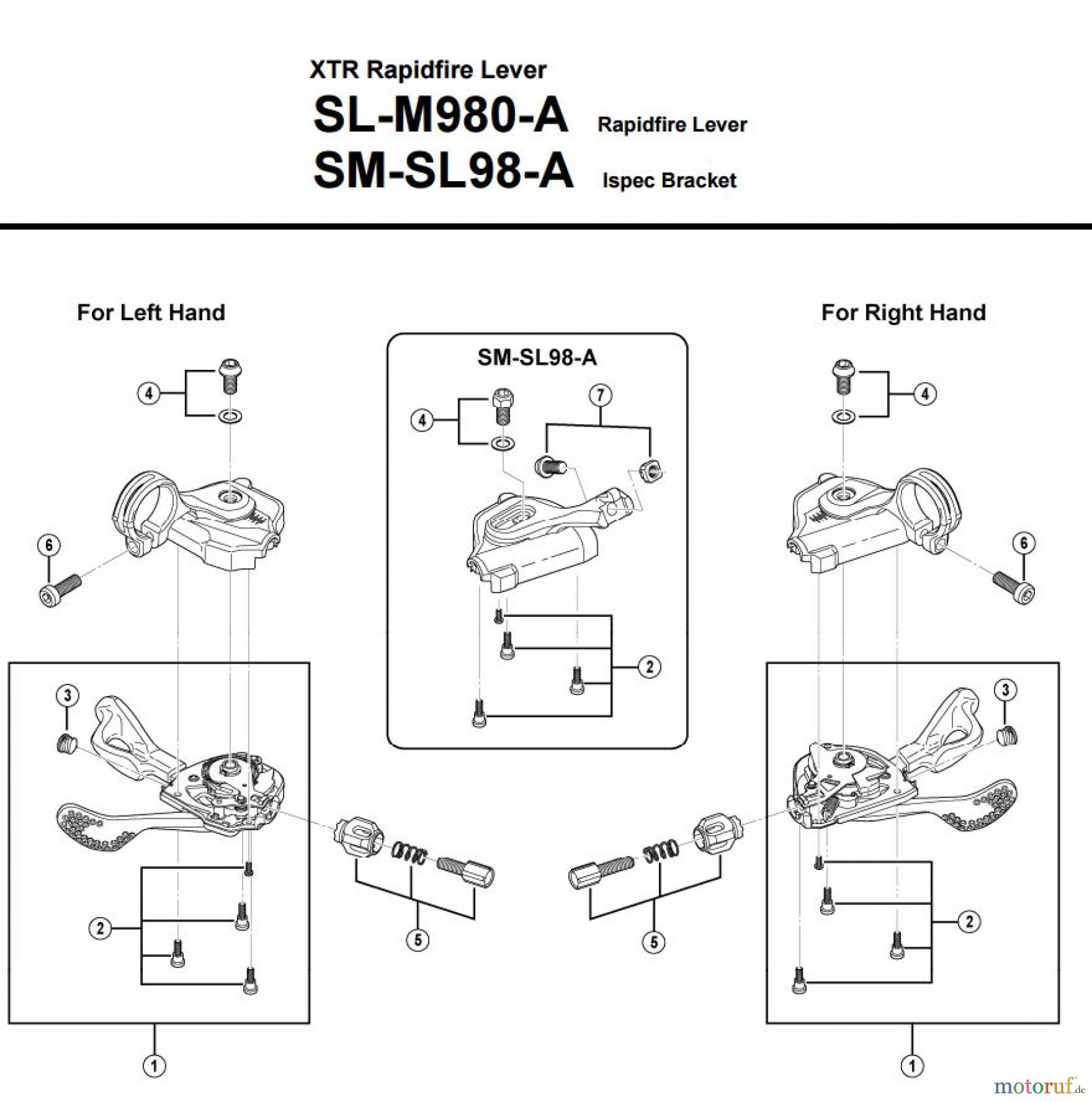  Shimano SL Shift Lever - Schalthebel SL-M980-A -3310 XTR Rapidfire Lever