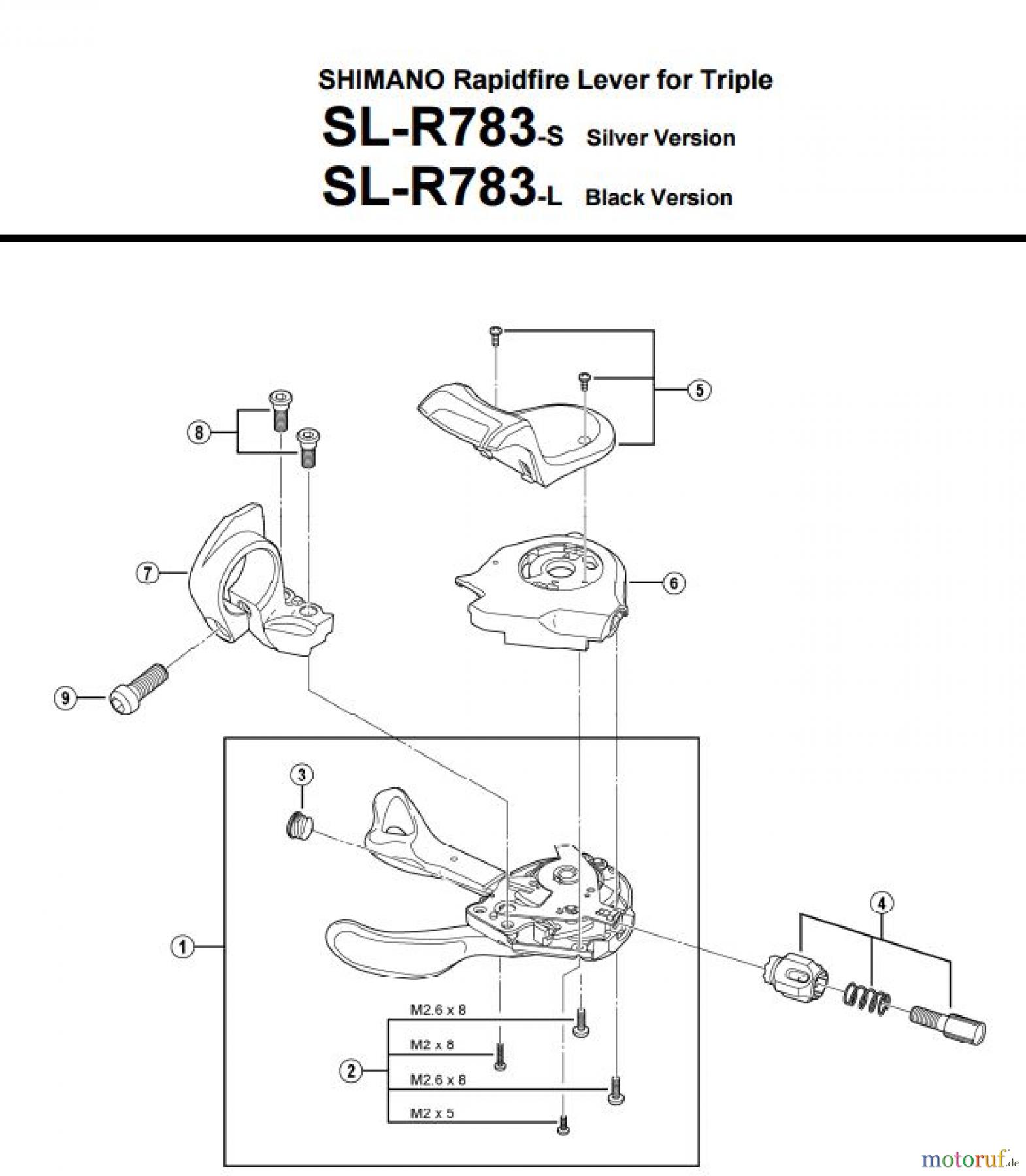  Shimano SL Shift Lever - Schalthebel SL-R783 _3221 SHIMANO Rapidfire Lever for Triple