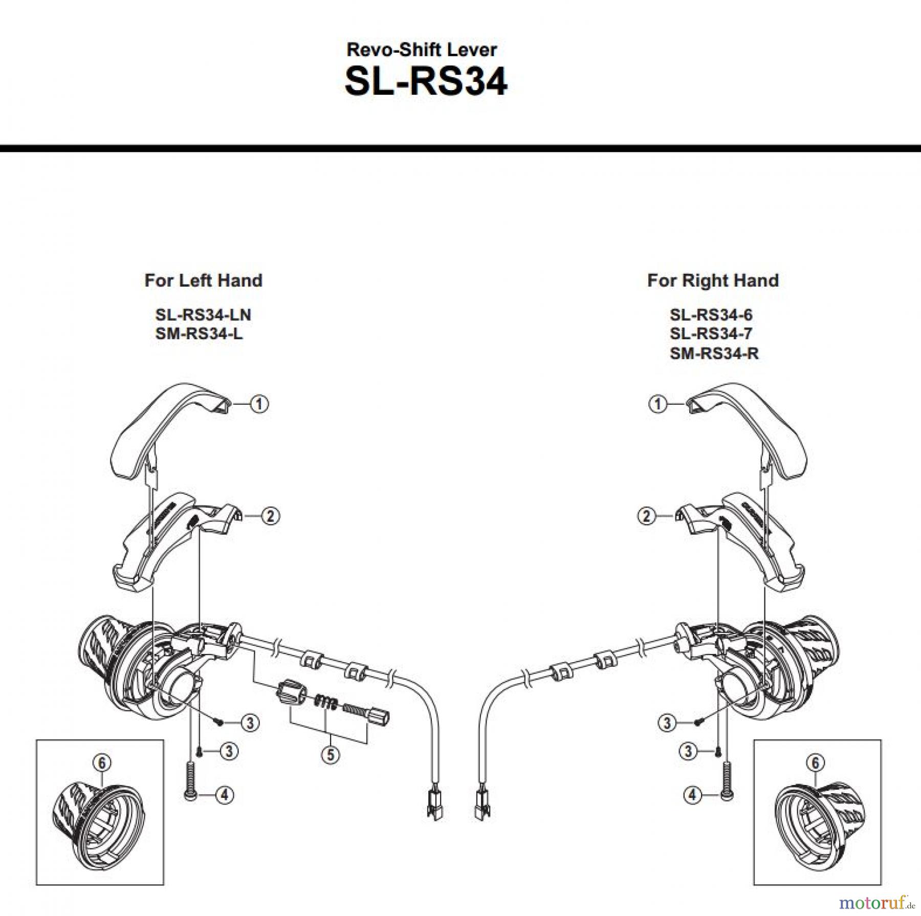  Shimano SL Shift Lever - Schalthebel SL-RS34 -3468 Revo-Shift Lever