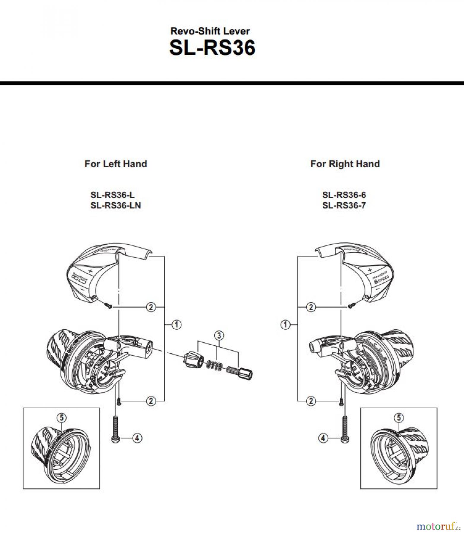  Shimano SL Shift Lever - Schalthebel SL-RS36 -3294A  Revo-Shift Lever