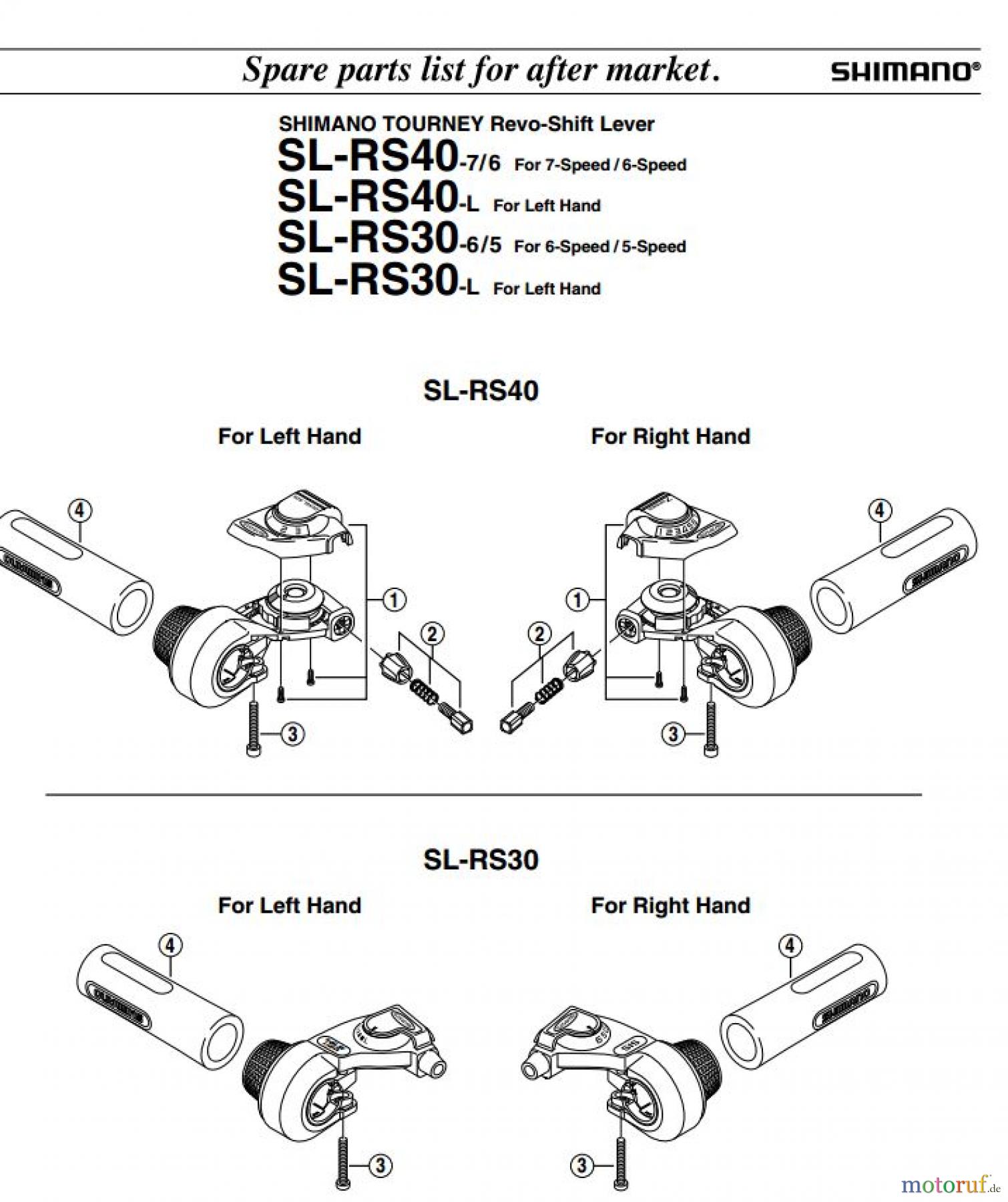  Shimano SL Shift Lever - Schalthebel SL-RS40_RS30-1723A