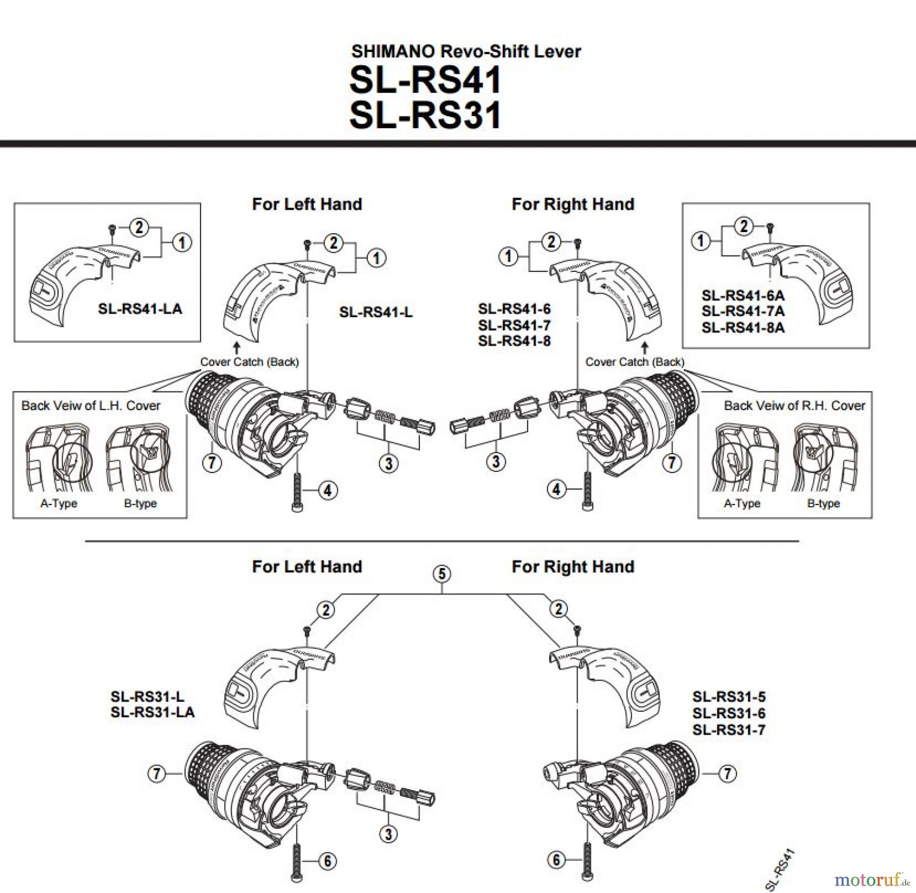  Shimano SL Shift Lever - Schalthebel SL-RS41-2104E SHIMANO Revo-Shift Lever