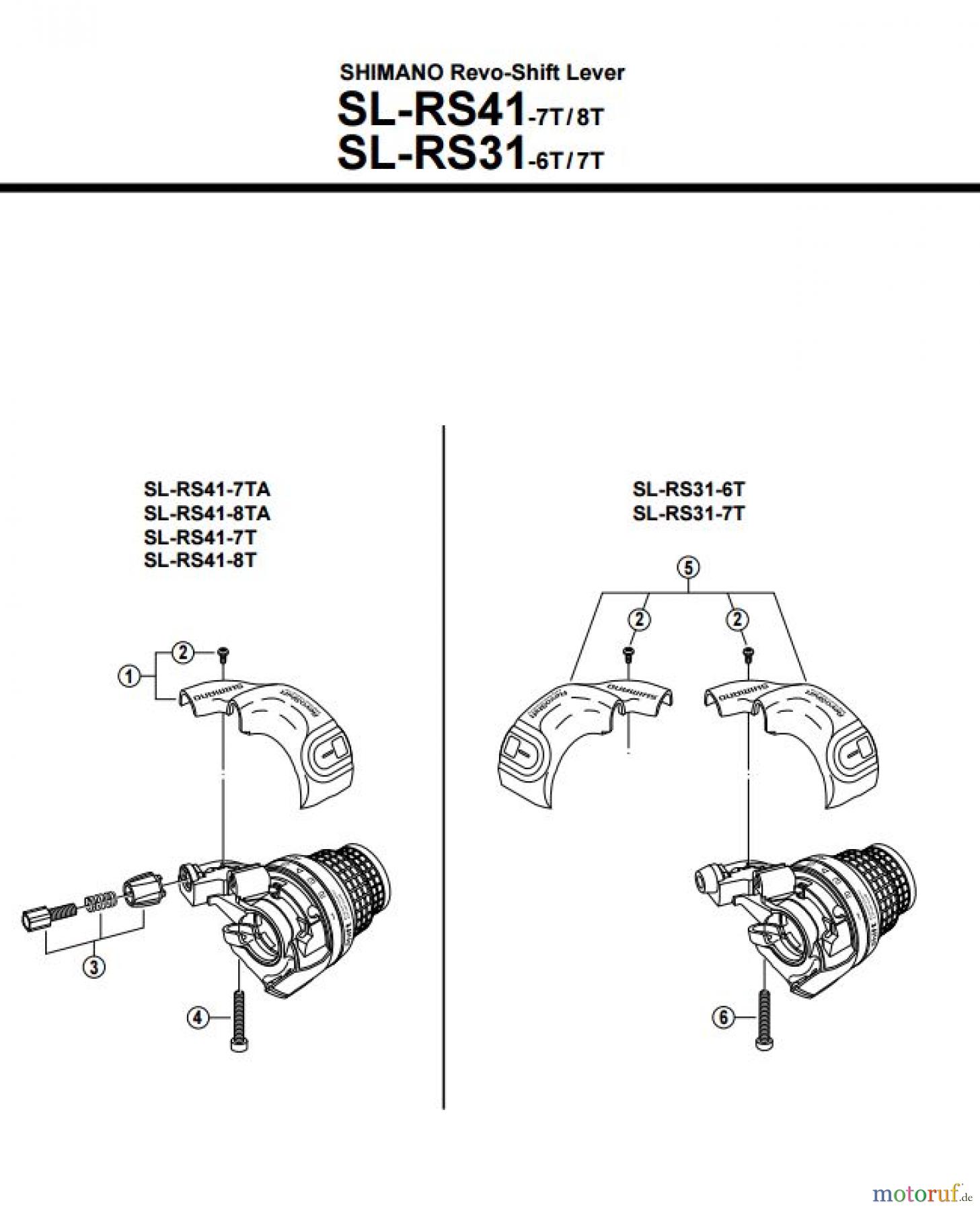  Shimano SL Shift Lever - Schalthebel SL-RS41-31-7T