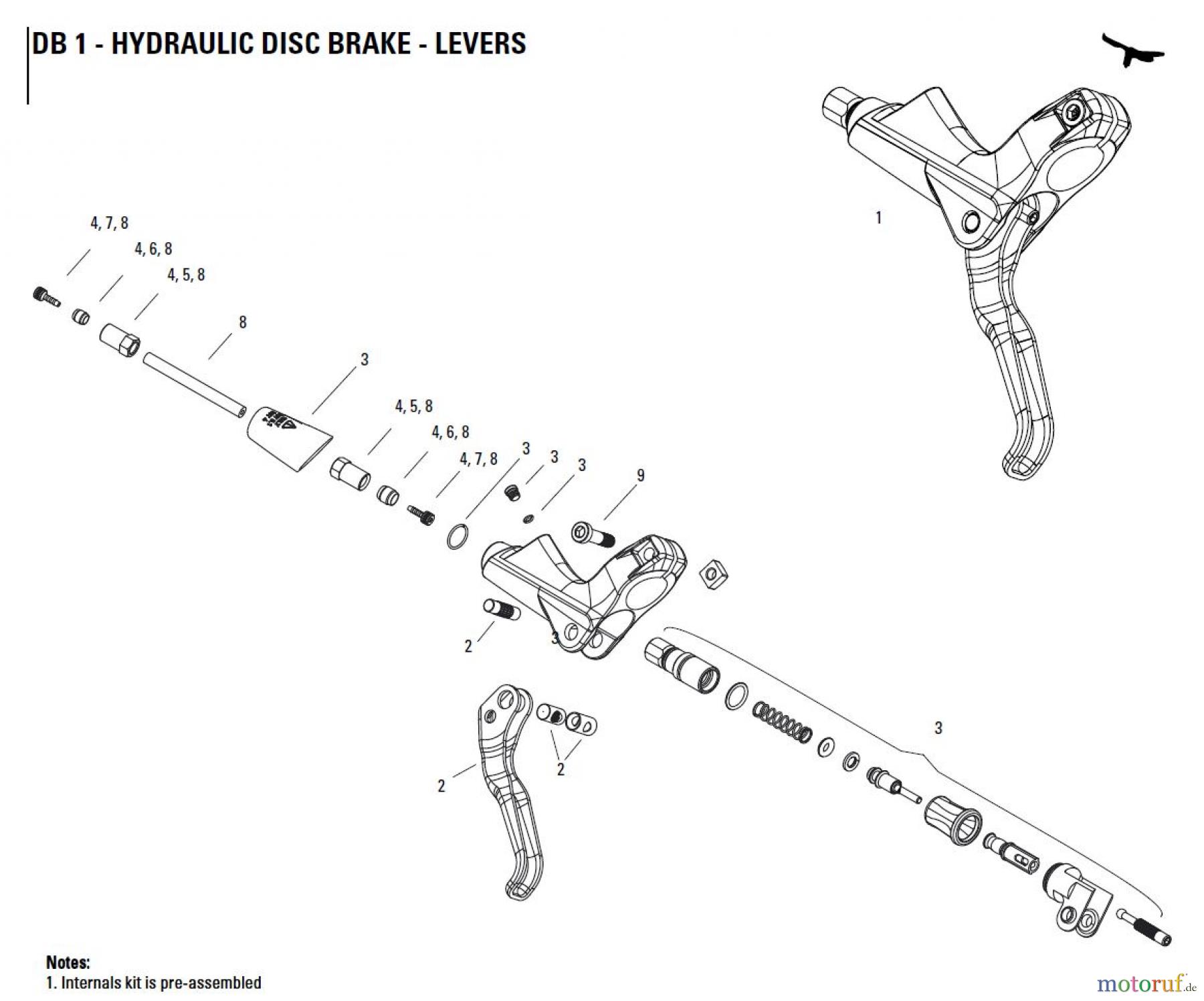  Sram avid HYDRAULIC DISC BRAKE - LEVERS DB 1 - HYDRAULIC DISC BRAKE - LEVERS