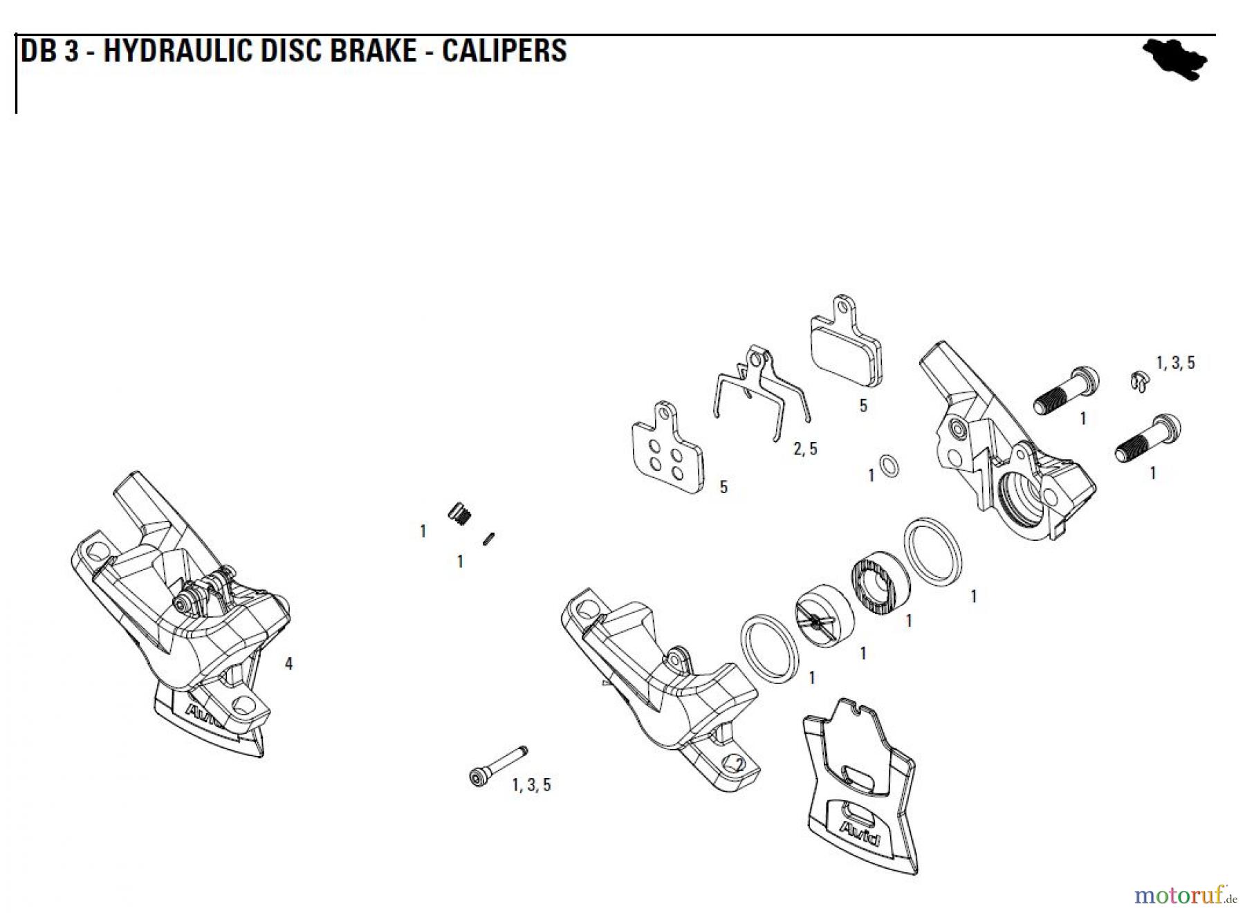  Sram avid HYDRAULIC DISC BRAKE - CALIPERS DB 3 - HYDRAULIC DISC BRAKE - CALIPERS