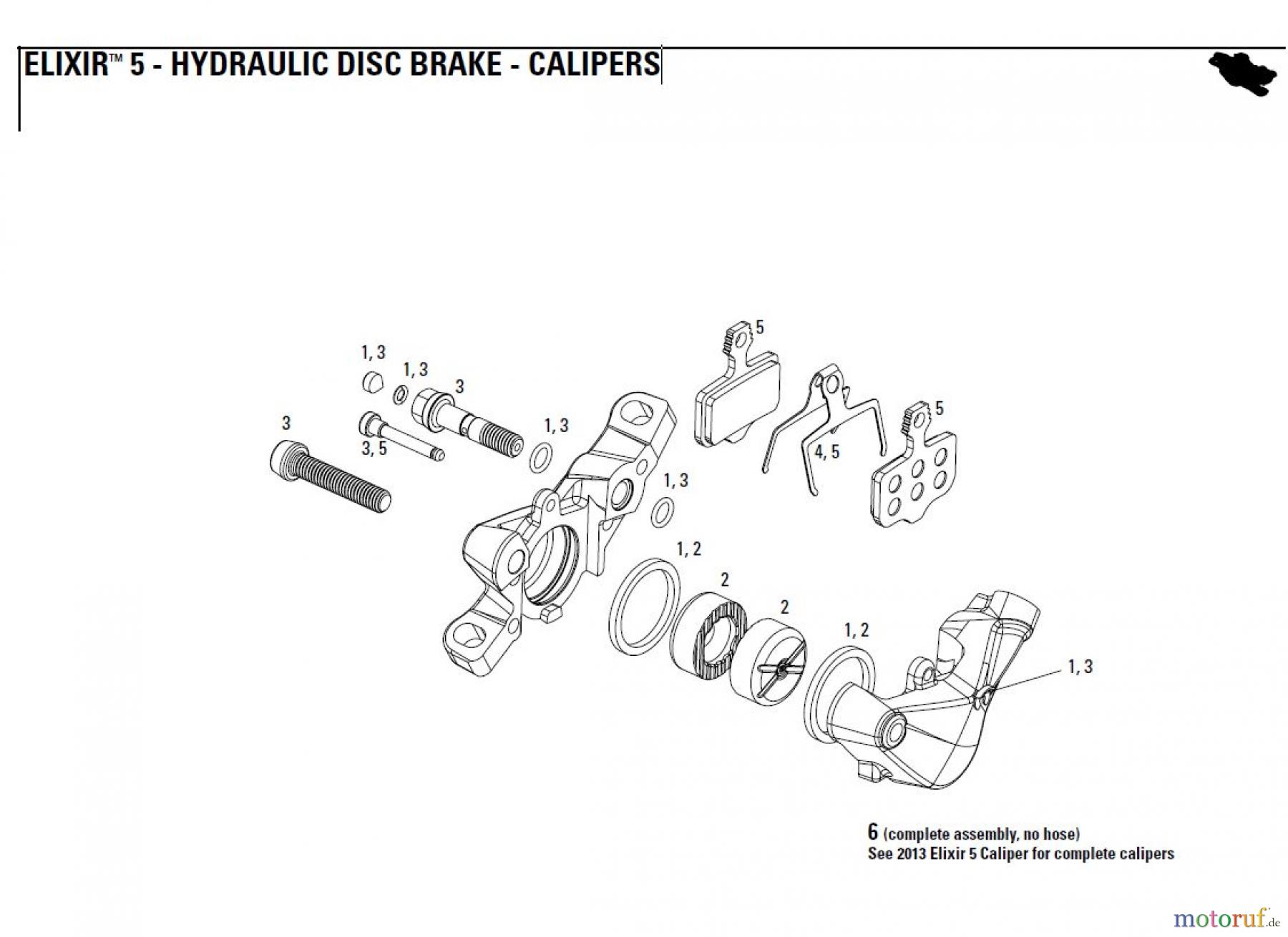  Sram avid HYDRAULIC DISC BRAKE - CALIPERS ELIXIR™ 5 - HYDRAULIC DISC BRAKE - CALIPERS