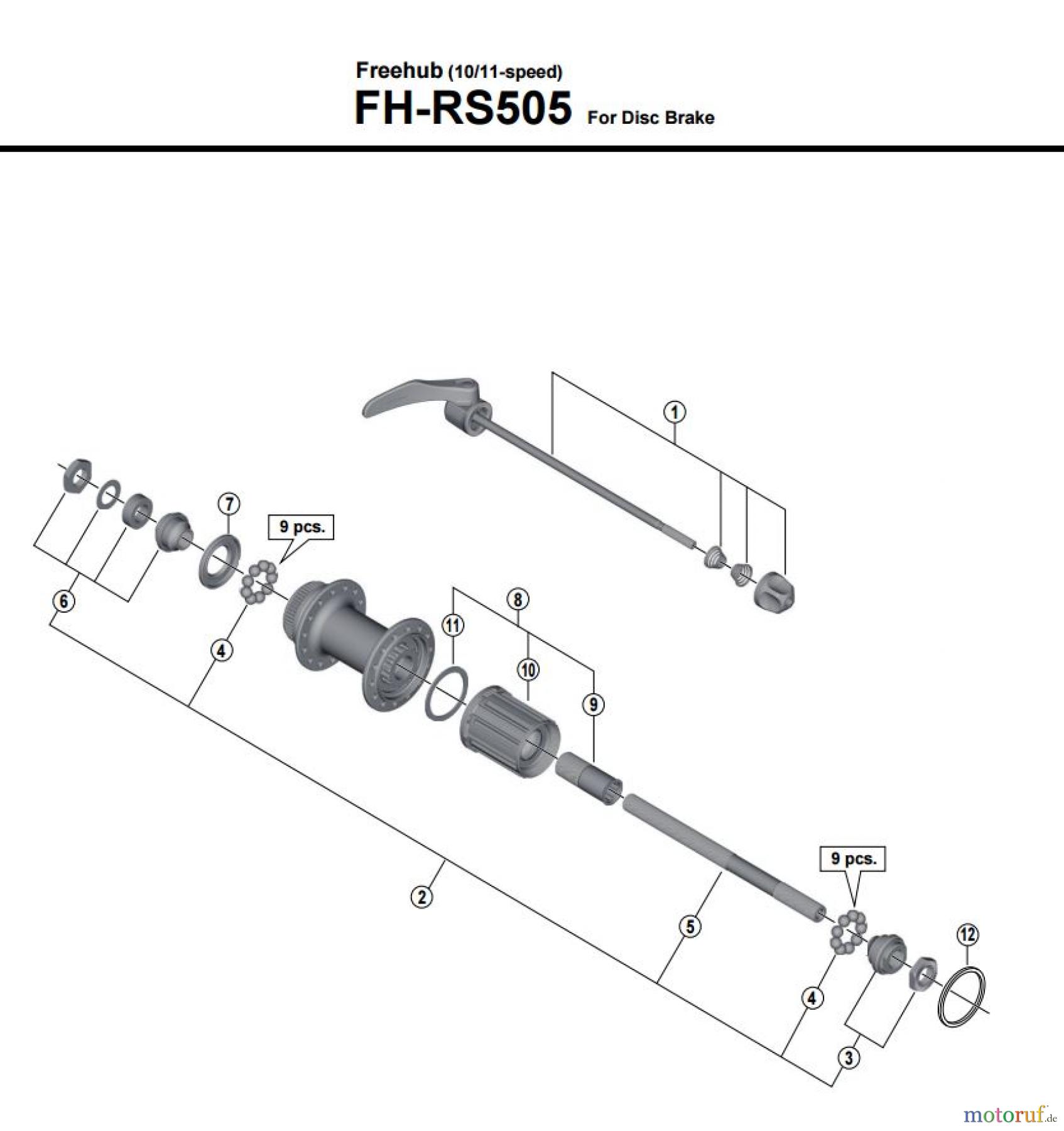  Shimano FH Free Hub - Freilaufnabe FH-RS505