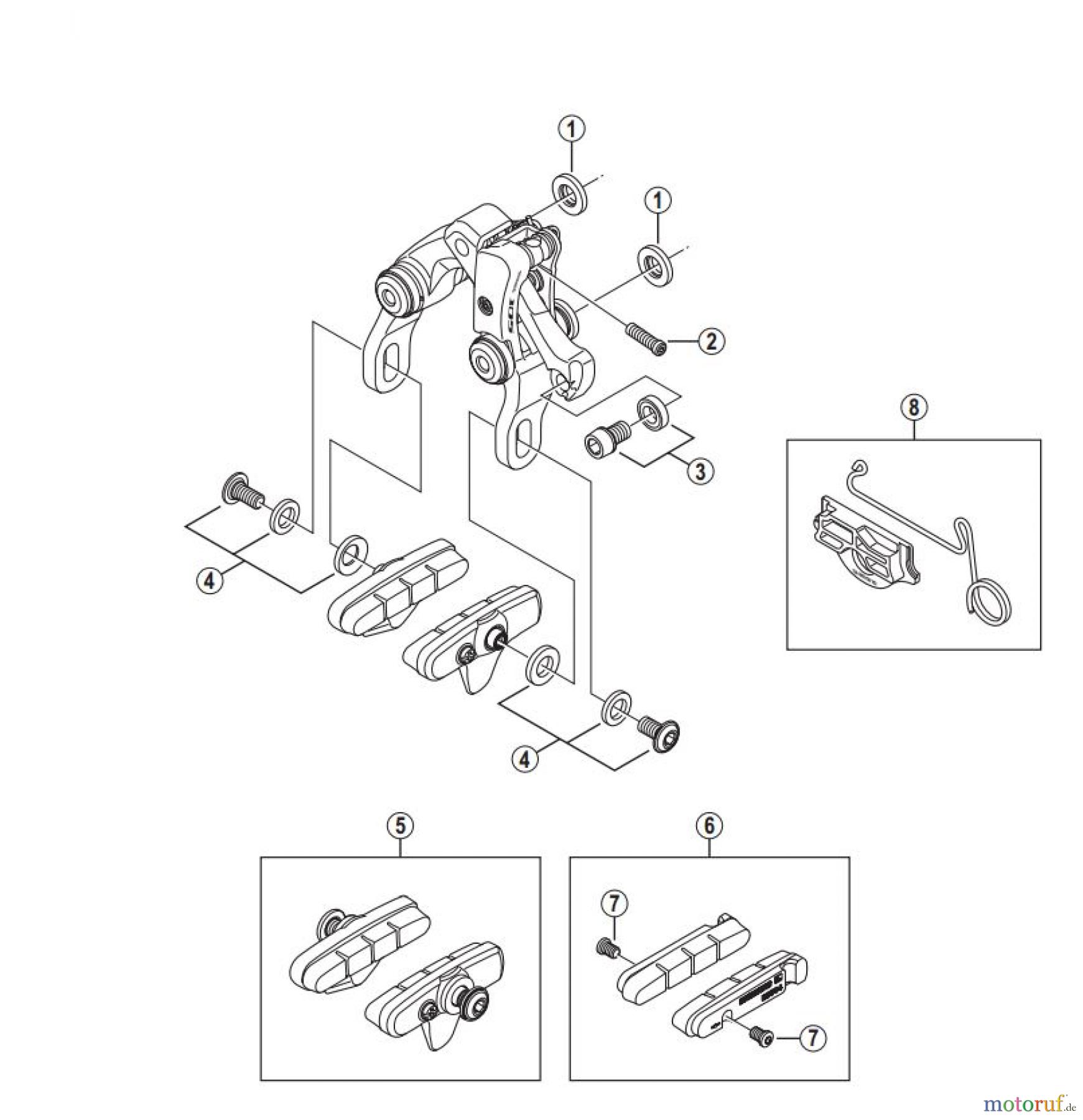  Shimano BR Brake - Bremse BR-5710-R -3473 SHIMANO 105 Caliper Brake