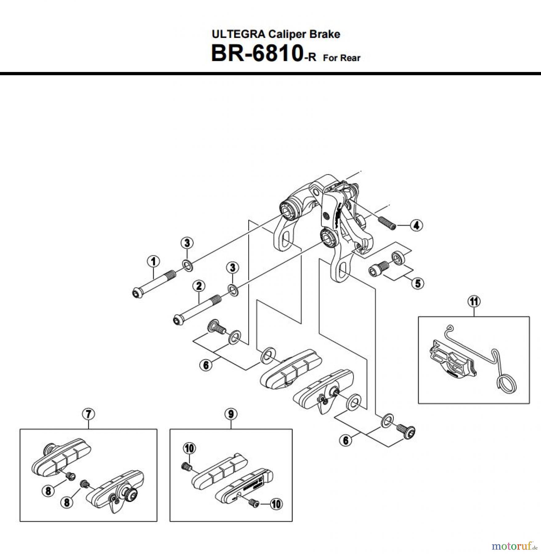  Shimano BR Brake - Bremse BR-6810-R -3601A ULTEGRA Caliper Brake