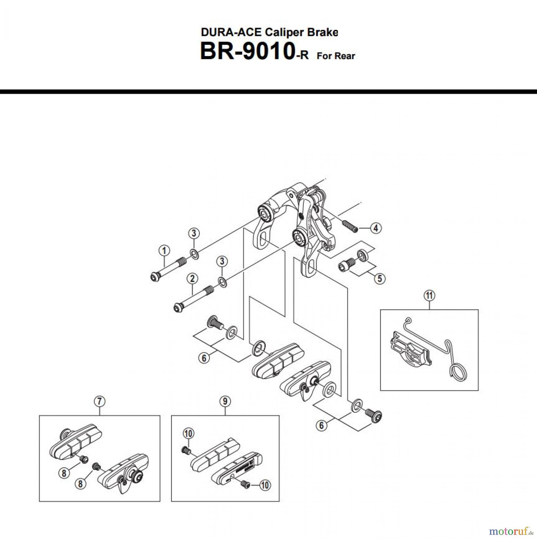  Shimano BR Brake - Bremse BR-9010-R -3462  DURA-ACE Caliper Brake  For Rear