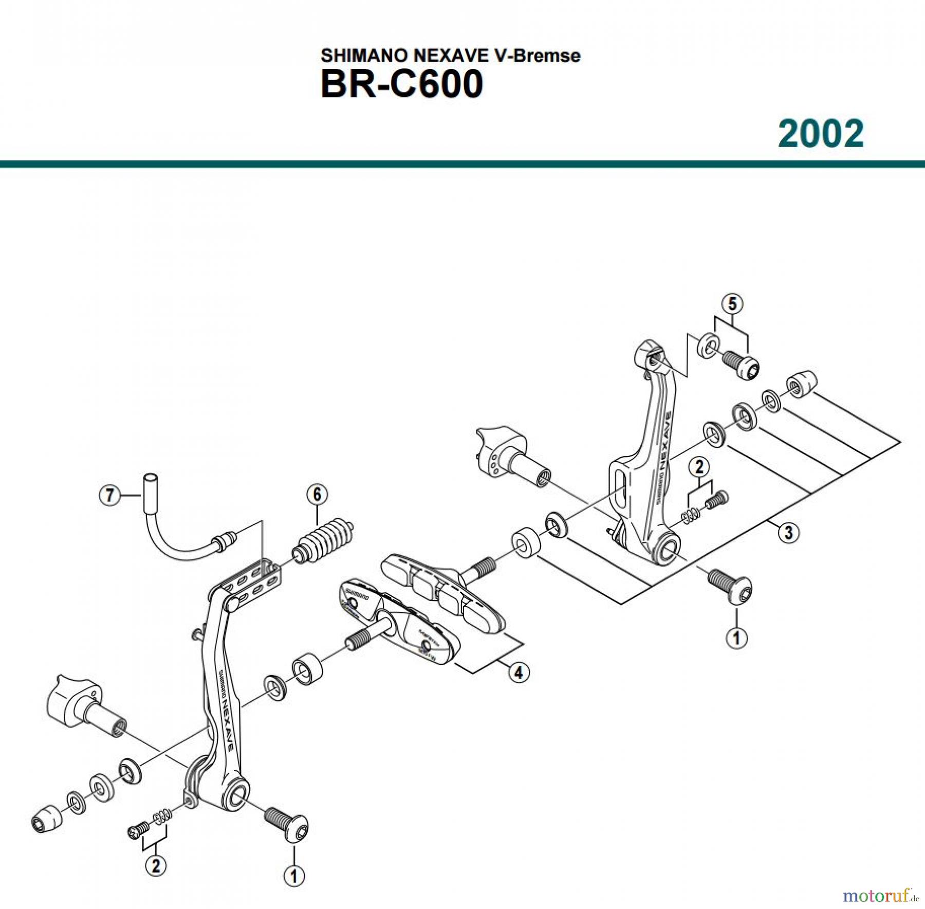  Shimano BR Brake - Bremse BR-C600, 2002  SHIMANO NEXAVE V-Bremse
