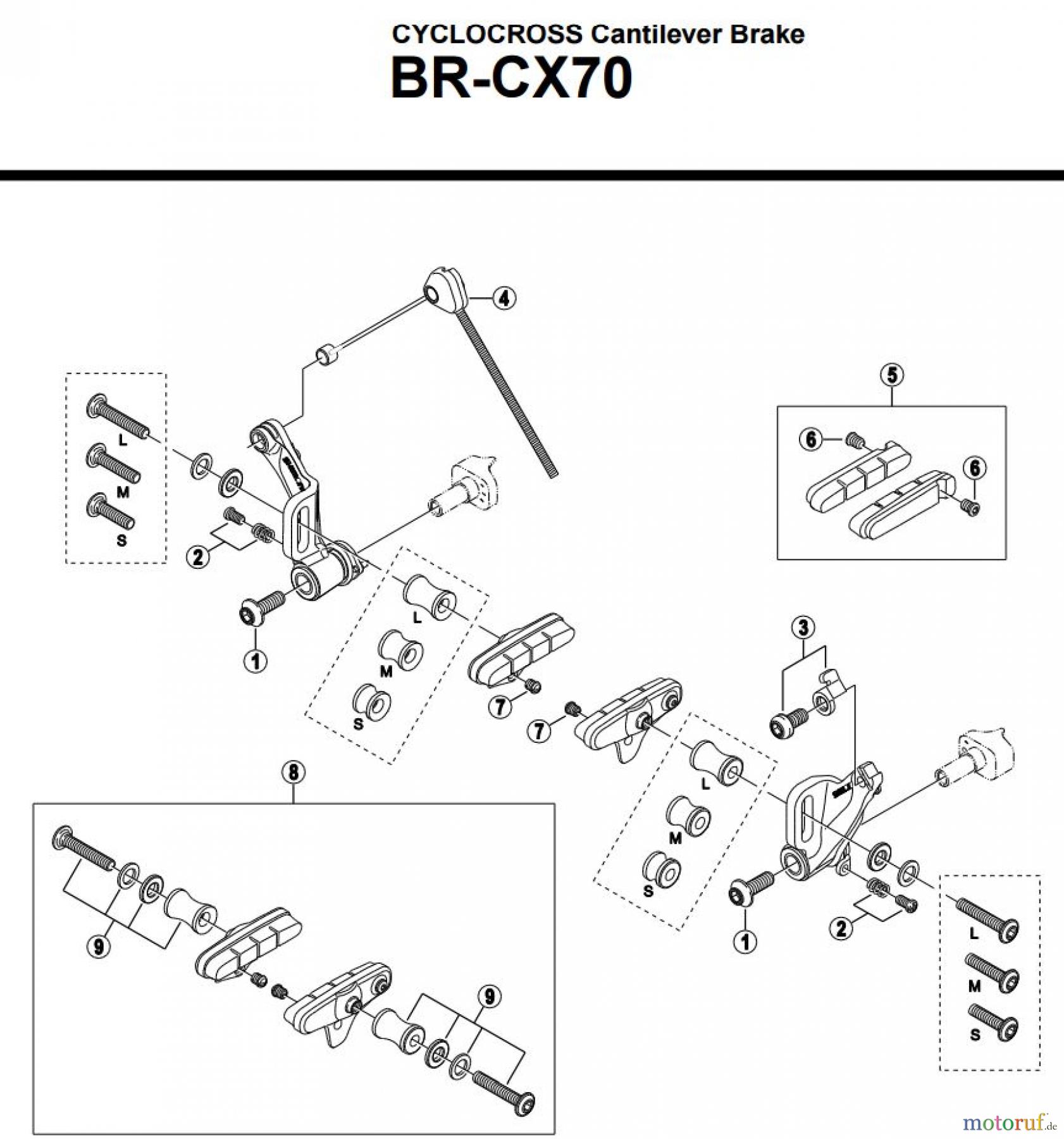  Shimano BR Brake - Bremse BR-CX70 -3223A CYCLOCROSS Cantilever Brake