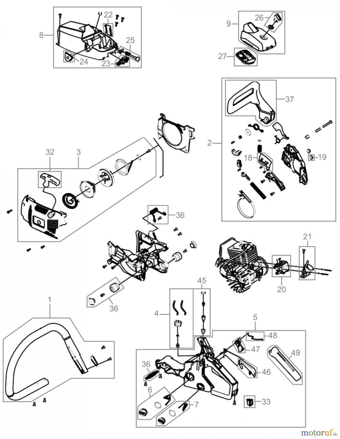  Güde Brennholzbearbeitung Kettensägen Benzin Kettensägen MOTORKETTENSÄGE KS 350 B - 94086 FSL94086-01   Seite 1