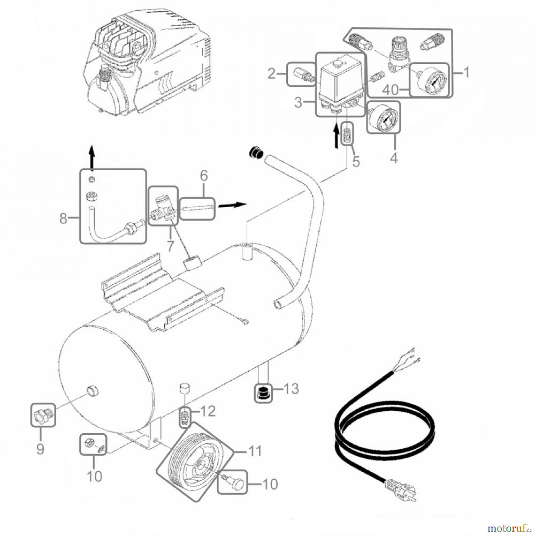  Güde Drucklufttechnik Kompressoren Ölgeschmiert bis 50l Kessel KOMPRESSOR 231/8/24 - 50041 FSL50041-07  Seite 1