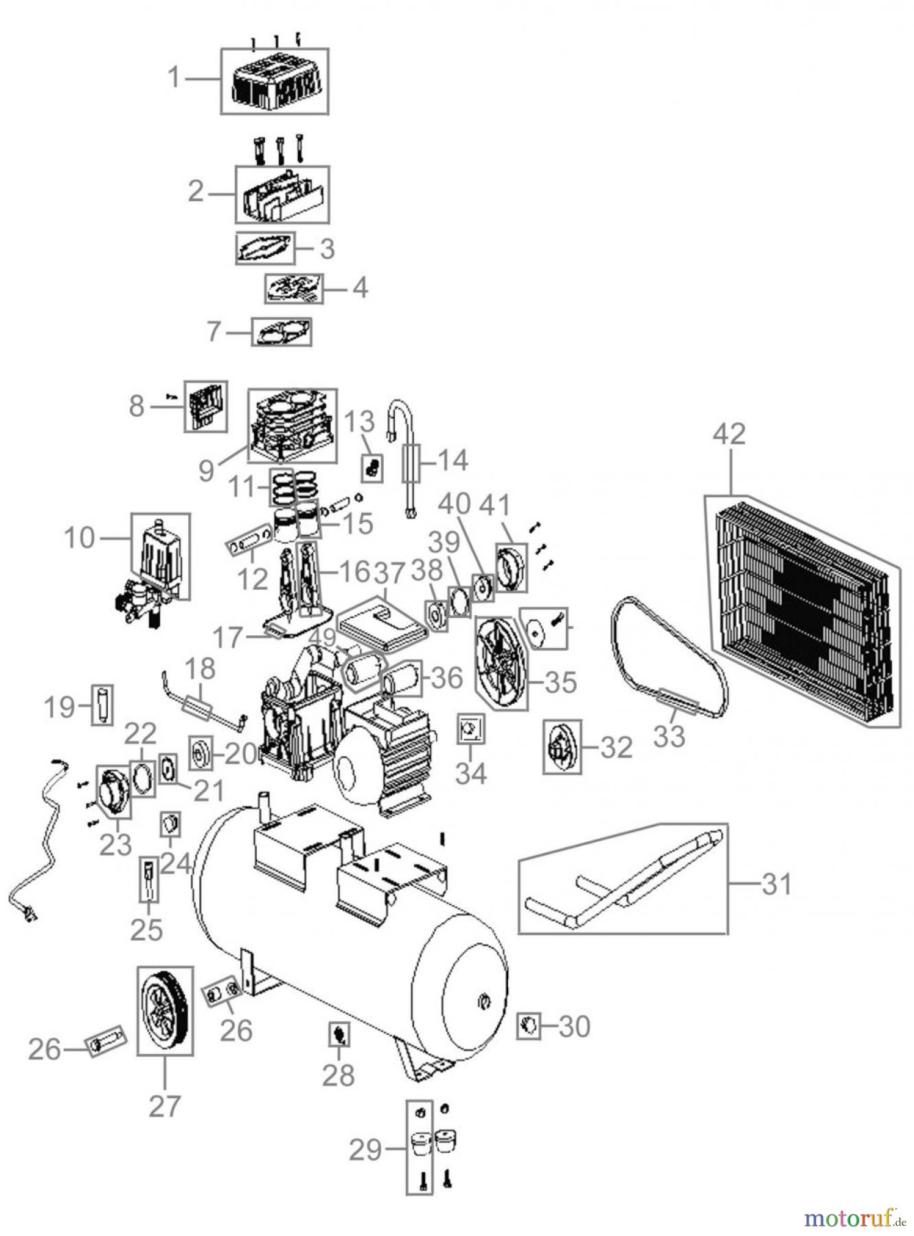  Güde Drucklufttechnik Kompressoren Ölgeschmiert bis 50l Kessel KOMPRESSOR 410/10/50 230 V - 50013 FSL50013-03 