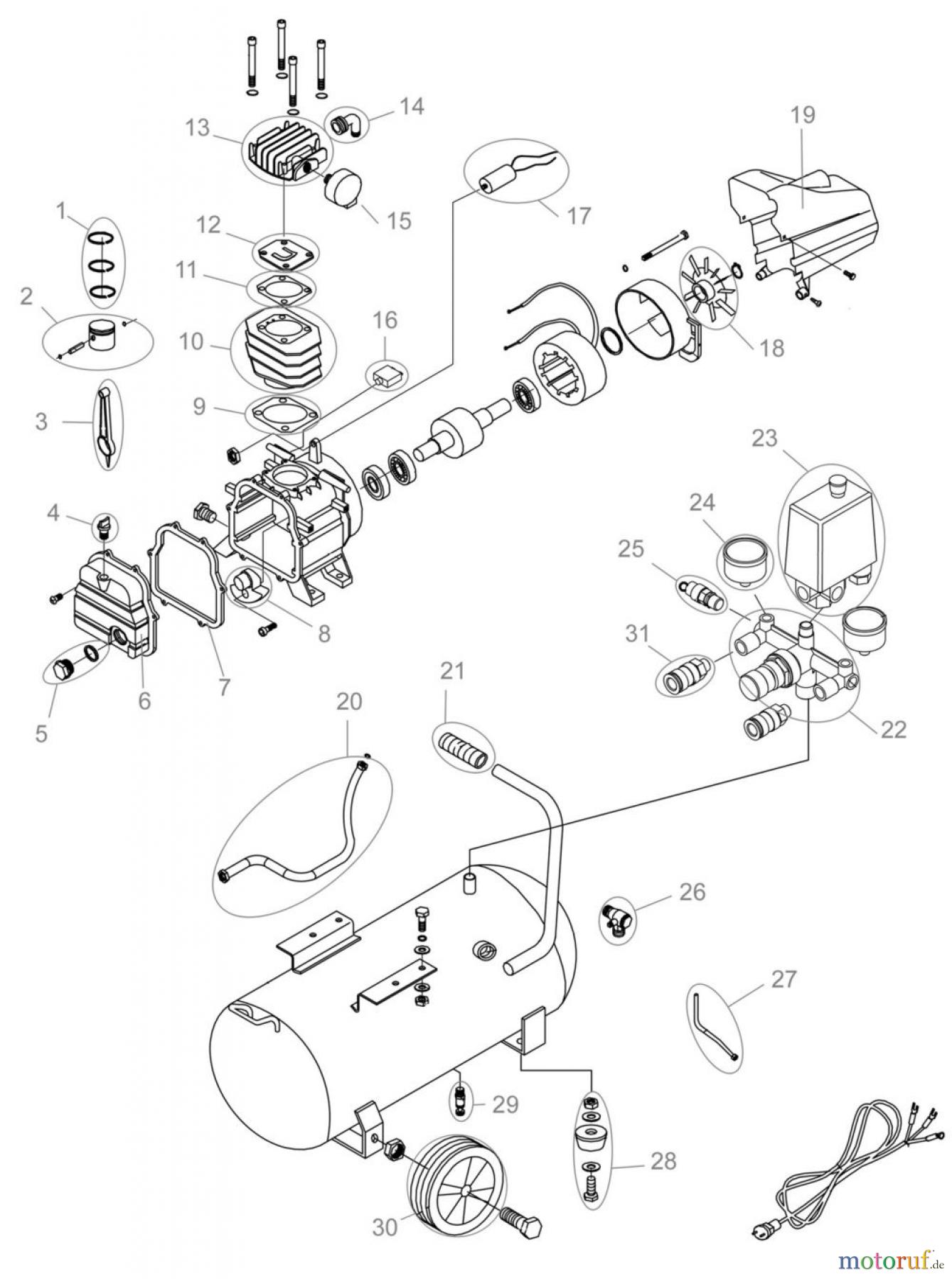  Güde Drucklufttechnik Kompressoren Ölgeschmiert bis 50l Kessel KOMPRESSOR 300 / 09 / 50 - 50052 FSL50052-01